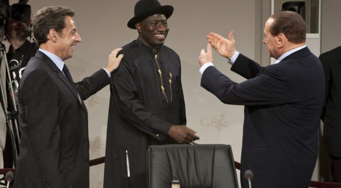 Nicolas Sarkozy Goodluck Ebele Jonathan Silvio Berlusconi